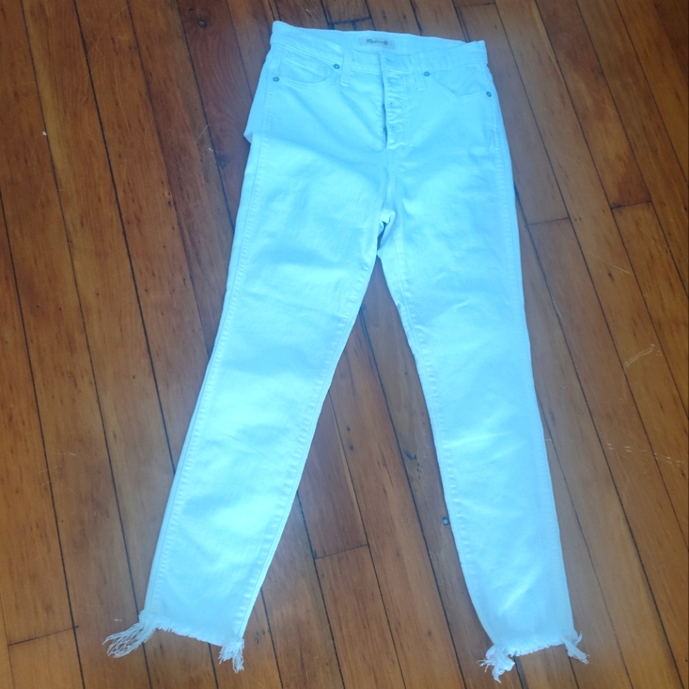 Madewell white 10" high rise skinny crop jeans